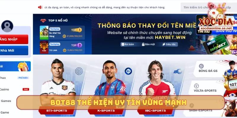 Bot88 thể hiện uy tín vững mạnh