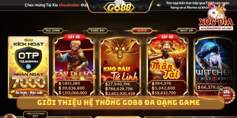 Giới thiệu hệ thống GO88 đa dạng game