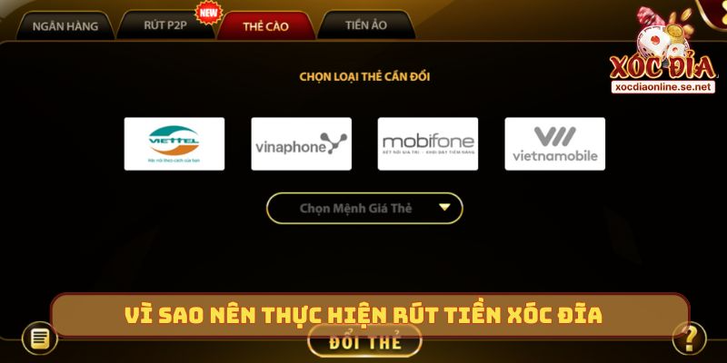 Vì sao nên thực hiện rút tiền Xóc Đĩa